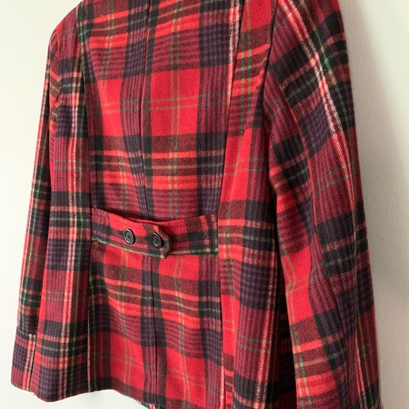 Old Navy Vibrant Plaid Pea Coat - Picture 7 of 9